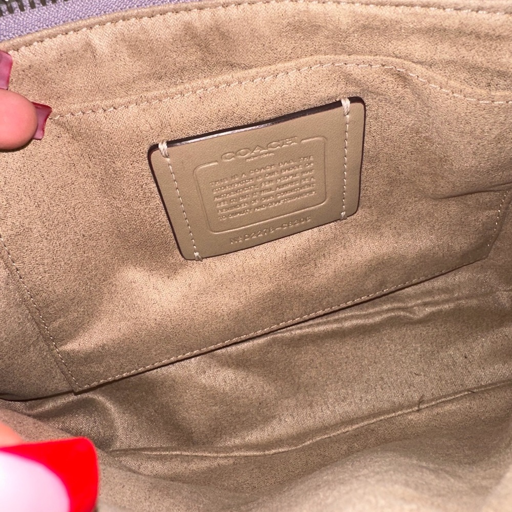 Coach Purple and Cream Shoulder Bag - Picture 3 of 5